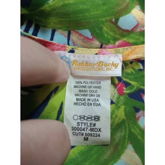 Rubber Ducky Shirt Ladies Medium Peek A Boo Long Sleeve Tunic Light Weight Tropi - Picture 4 of 5